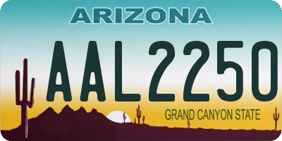 AZ license plate AAL2250