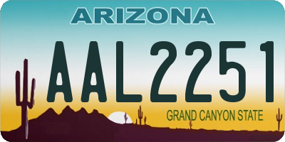 AZ license plate AAL2251