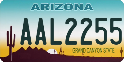 AZ license plate AAL2255