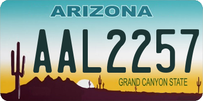 AZ license plate AAL2257