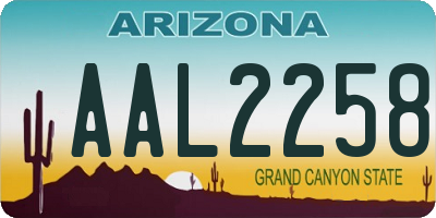 AZ license plate AAL2258