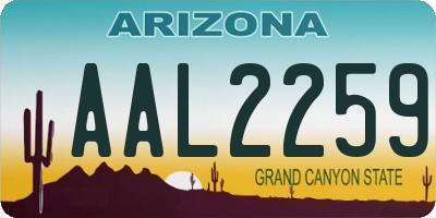 AZ license plate AAL2259