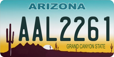 AZ license plate AAL2261