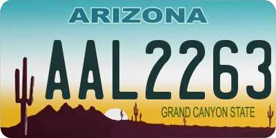 AZ license plate AAL2263