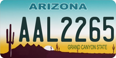 AZ license plate AAL2265