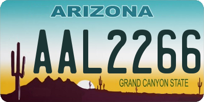 AZ license plate AAL2266