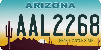 AZ license plate AAL2268