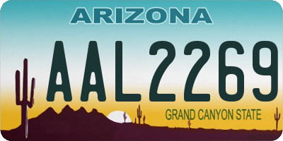 AZ license plate AAL2269