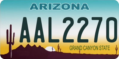 AZ license plate AAL2270