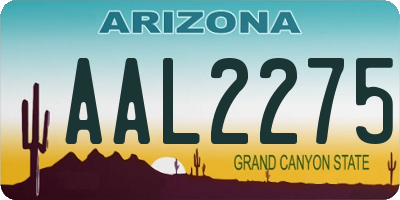 AZ license plate AAL2275