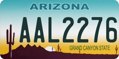 AZ license plate AAL2276