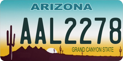 AZ license plate AAL2278