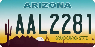 AZ license plate AAL2281