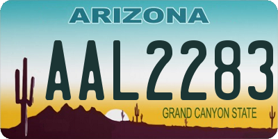 AZ license plate AAL2283