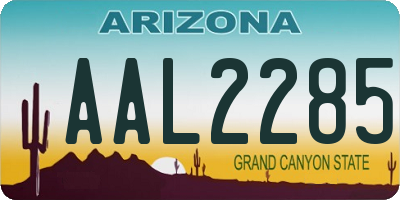 AZ license plate AAL2285