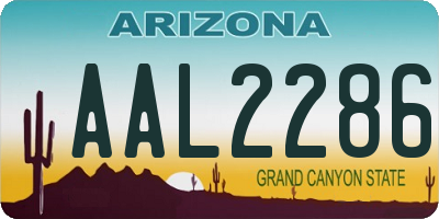 AZ license plate AAL2286