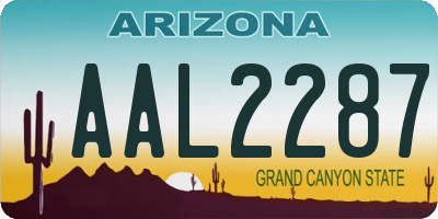 AZ license plate AAL2287