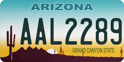 AZ license plate AAL2289