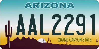 AZ license plate AAL2291