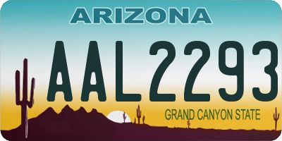 AZ license plate AAL2293