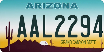 AZ license plate AAL2294