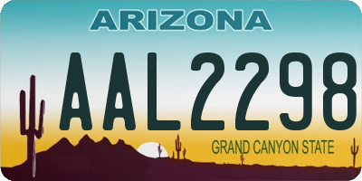 AZ license plate AAL2298