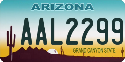 AZ license plate AAL2299