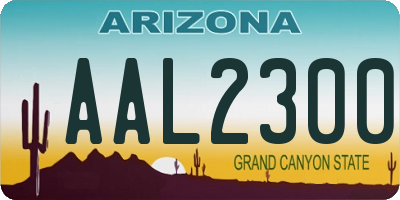 AZ license plate AAL2300