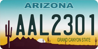 AZ license plate AAL2301