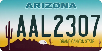 AZ license plate AAL2307