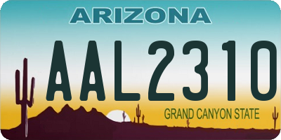 AZ license plate AAL2310