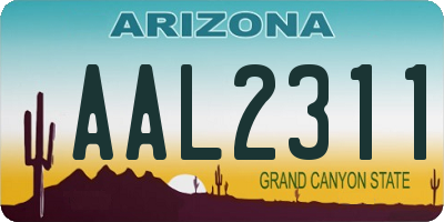 AZ license plate AAL2311