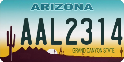 AZ license plate AAL2314