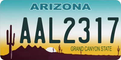 AZ license plate AAL2317