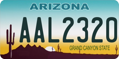 AZ license plate AAL2320