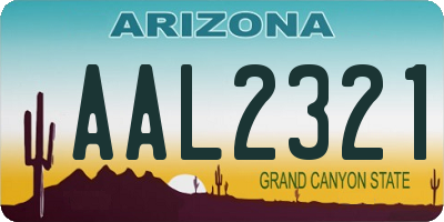 AZ license plate AAL2321
