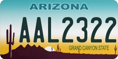 AZ license plate AAL2322