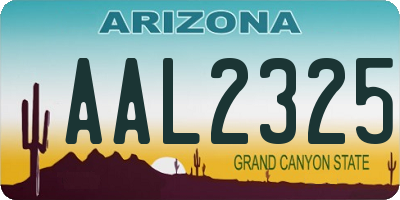 AZ license plate AAL2325