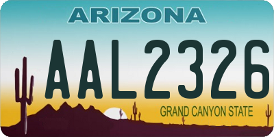 AZ license plate AAL2326