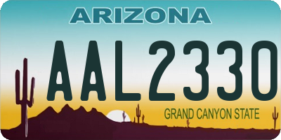 AZ license plate AAL2330