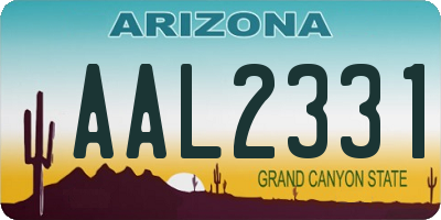 AZ license plate AAL2331