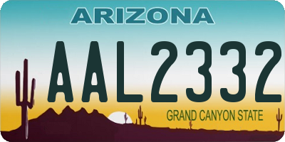 AZ license plate AAL2332