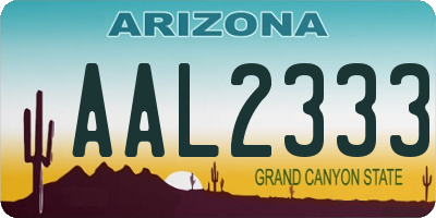 AZ license plate AAL2333