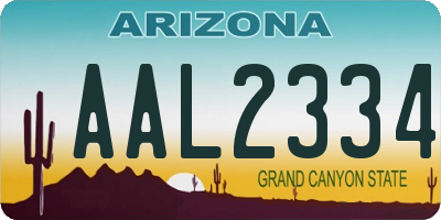 AZ license plate AAL2334