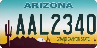 AZ license plate AAL2340