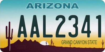 AZ license plate AAL2341