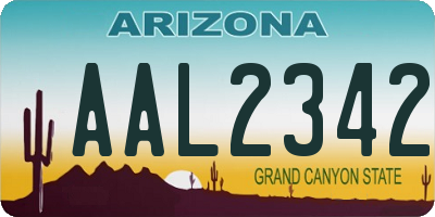 AZ license plate AAL2342