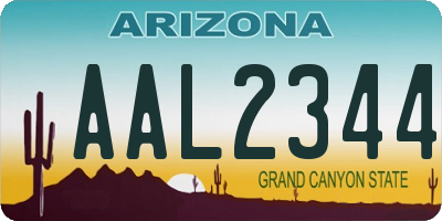 AZ license plate AAL2344