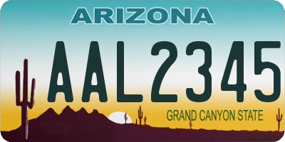 AZ license plate AAL2345