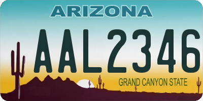 AZ license plate AAL2346